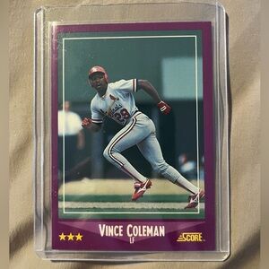 Vince Coleman St. Louis Cardinals 1988 SCORE #68 VINTAGE MLB Baseball Card
